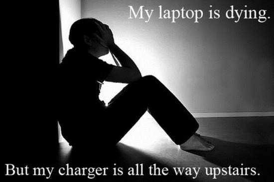 problems in the 21st century - My laptop is dying. But my charger is all the way upstairs.