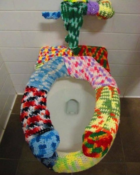 crochet toilet seat cover