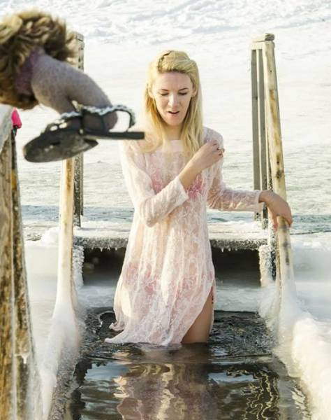 Russian Girls Celebrate Orthodox Epiphany By Diving Into Icy Cold Water