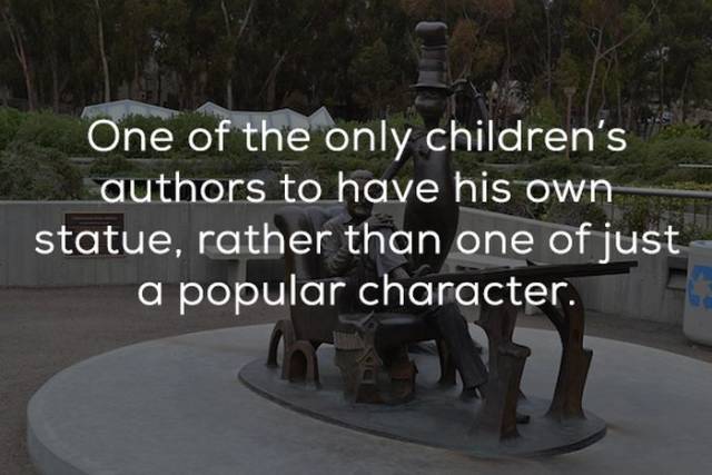 memorial - One of the only children's authors to have his own statue, rather than one of just a popular character.