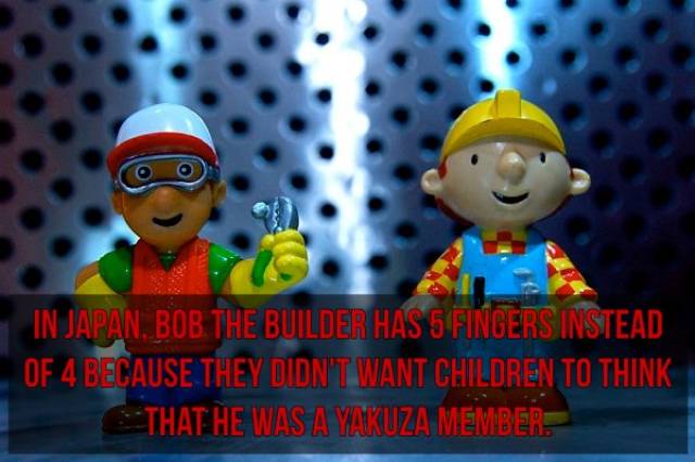 handy manny and bob the builder - In Japan, Bob The Builder Has 5 Fingers Instead Of 4 Because They Didn'T Want Children To Think That He Was A Yakuza Member