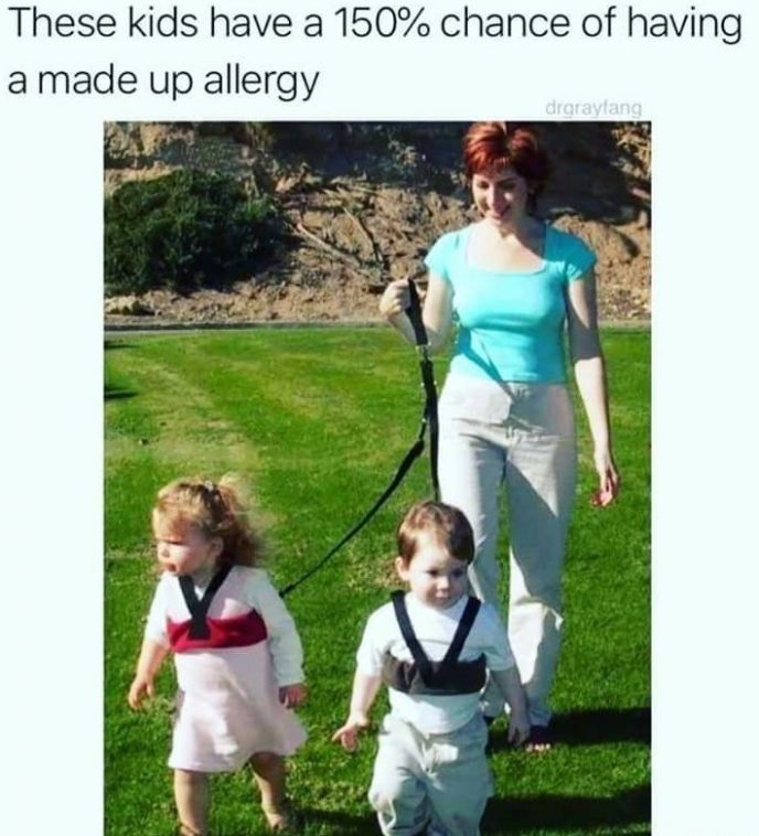 meme about kid has a 1in 50 chance of having allergies - These kids have a 150% chance of having a made up allergy drgraytang