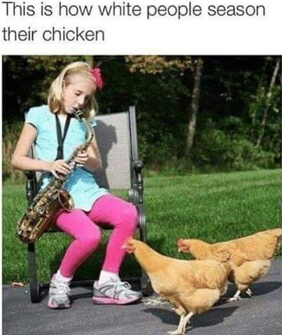 meme about funny white people memes - This is how white people season their chicken