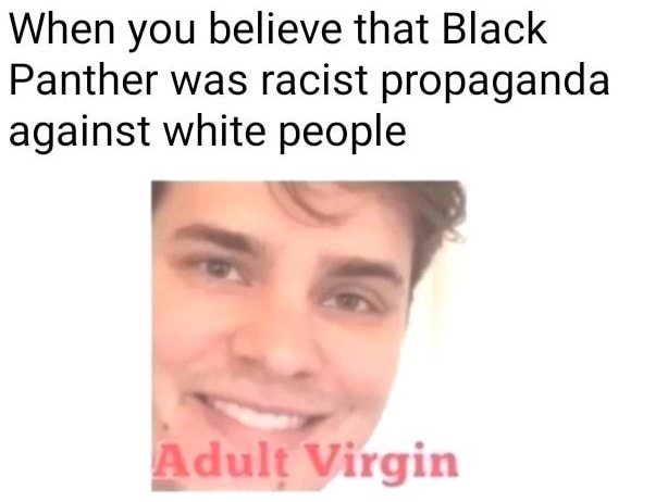 meme about lip - When you believe that Black Panther was racist propaganda against white people Adult Virgin