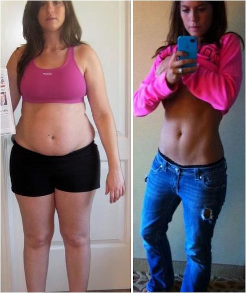 girl before and after weight loss