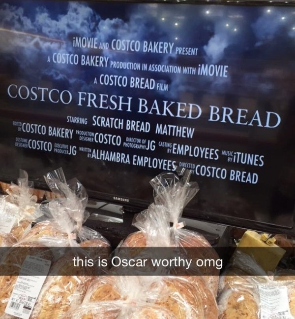Movie And Costco Bakery Present A Costco Bakery Production In Association With Imovie A Costco Bread Film Costco Fresh Baked Bread Starring Scratch Bread Matthew Ecostco Bakery Mason Costco Jg Unemployees Wsgitunes, Costco Somajg Mamalhambra Employees…
