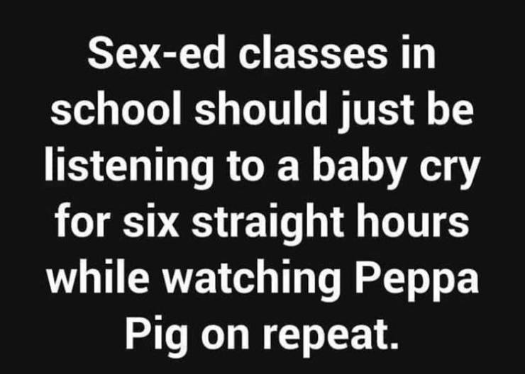 anderson grotesk font - Sexed classes in school should just be listening to a baby cry for six straight hours while watching Peppa Pig on repeat.