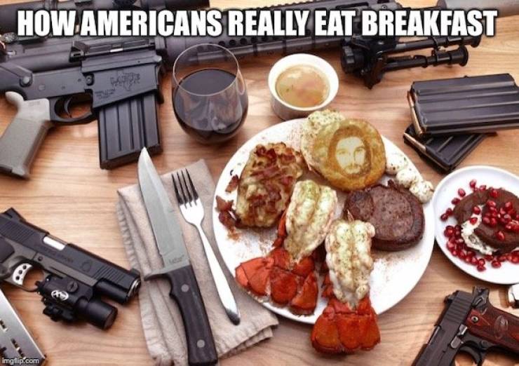 american breakfast funny - How Americans Really Eat Breakfast imgflip.com