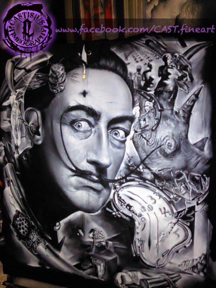 custom airbrushed Salvador Dali hoodie, the back side of this piece is just as detailed but based on the work of a tattooer, message me for more info.

this was also done earlier this year.