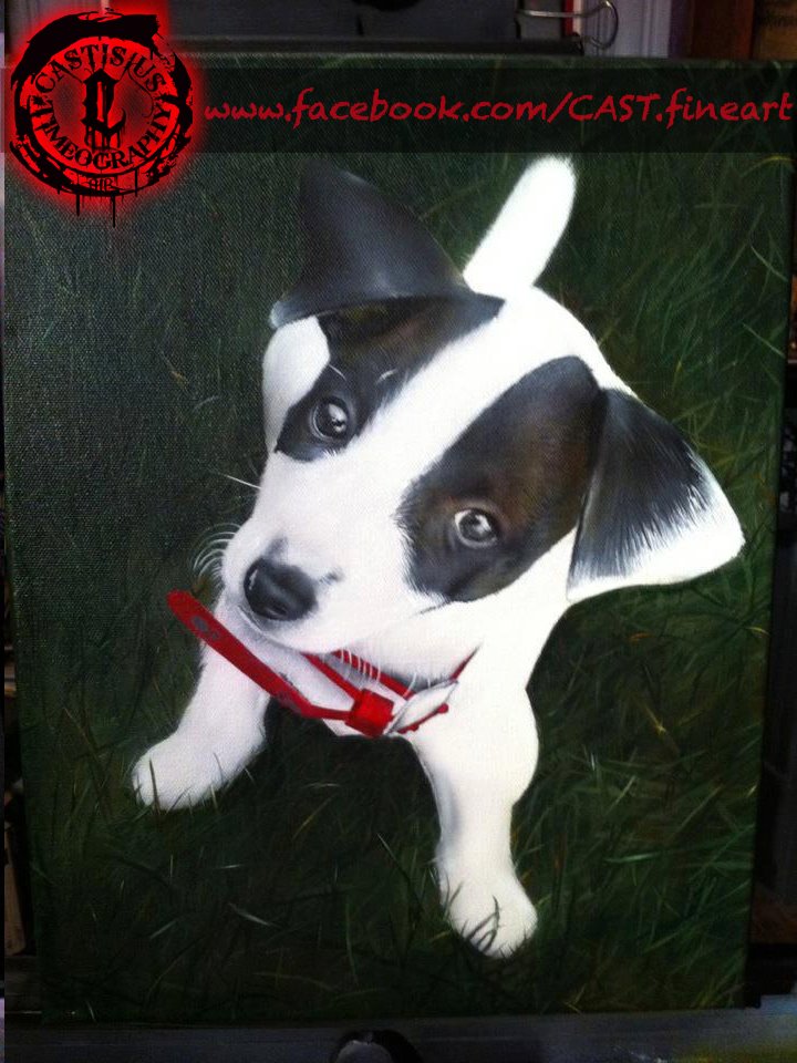 custom airbrushed pet portrait, this was done earlier this year,