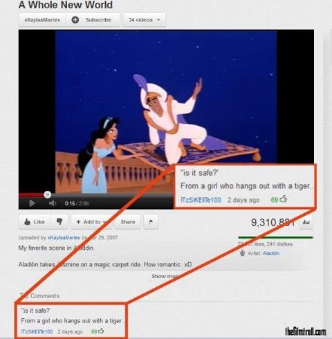 Aladdin - YouTube comment