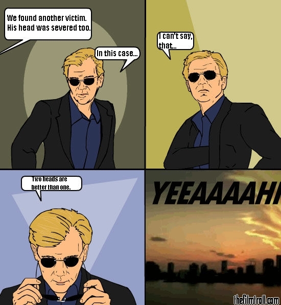A funny Horatio CSI Miami meme.