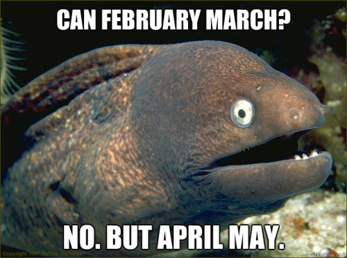 bad joke eel - Can February March? No. But April May. Copyright