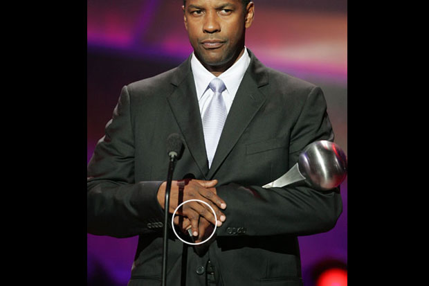 Denzel Washington broke his finger during a childhood basketball game and never had it set correctly