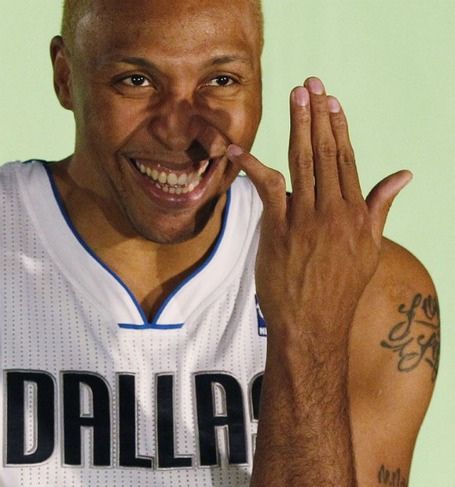 Shawn Marion  plays with a disfigured pinkie that sticks out at an angle as a result of multiple breaks from his career