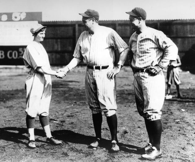 Jackie Mitchell was the only one ever to strike out Babe Ruth AND Lou Gehrigh, after doing so she had her contract voided. April 2, 1931.