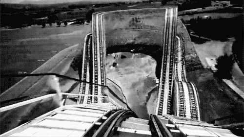 rollercoaster gif black and white