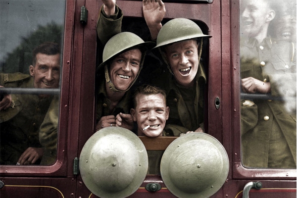 British Troops Aboard Their Train for the Front September 20 1939
