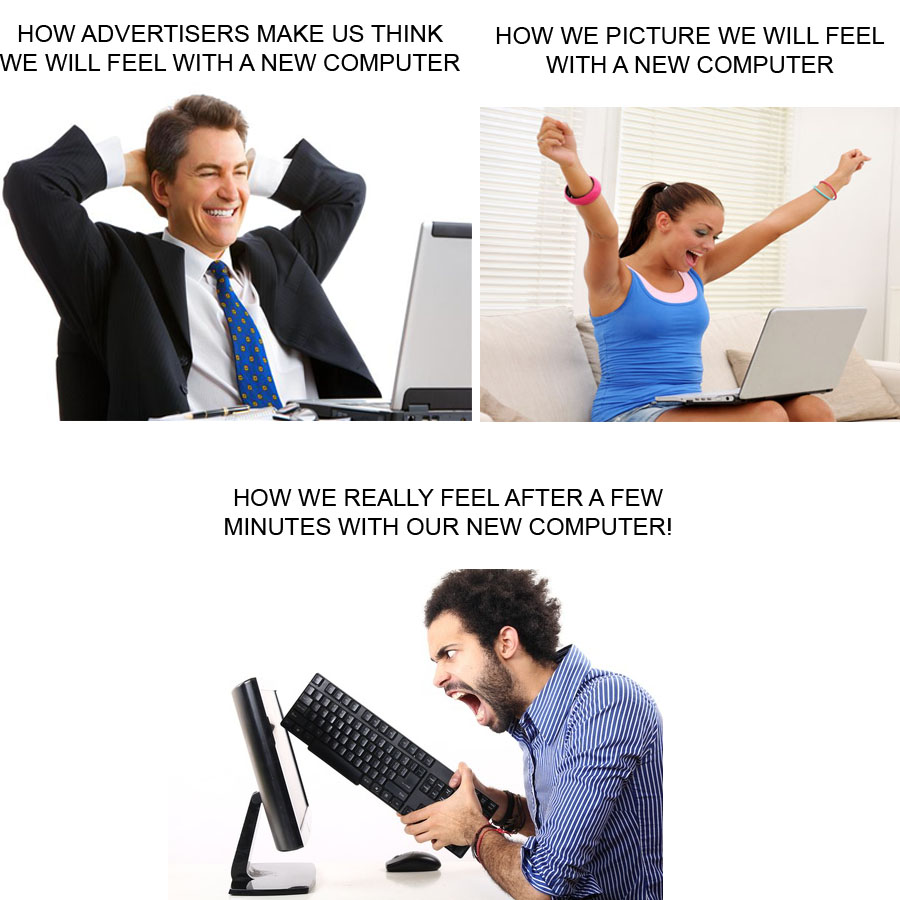 The stages we go through when we think about getting a new computer!