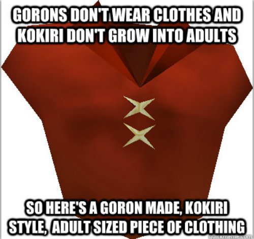somafm - Gorons Don'T Wear Clothes And Kokiri Don'T Grow Into Adults So Here'S A Goron Made, Kokiri Style, Adult Sized Piece Of Clothing