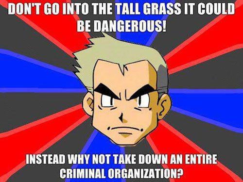 professor oak meme pokedex - Don'T Go Into The Tall Grass It Could Be Dangerous! Instead Why Not Take Down An Entire Criminal Organization?