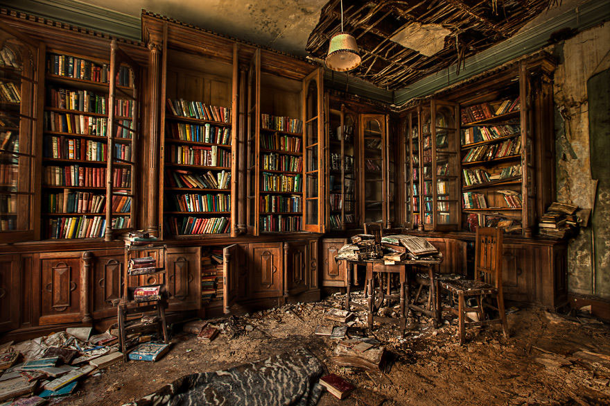 Abandoned private library.