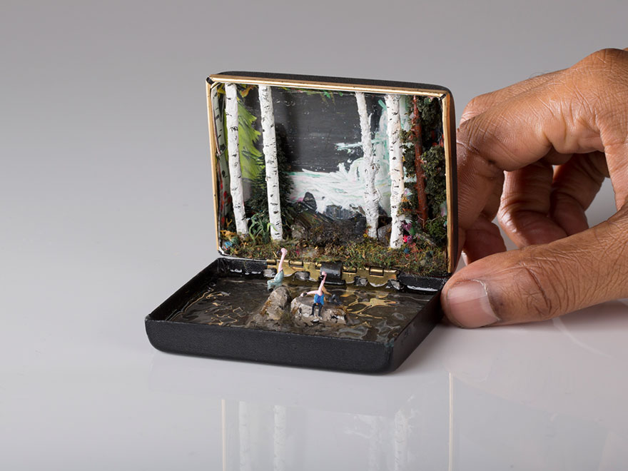 Antique Ring Boxes Turned into Detailed Dioramas