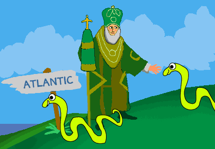 There were no snakes in Ireland for St. Patrick to drive out.
