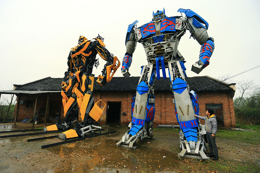 Dad and Son's Scrap Metal Transformers