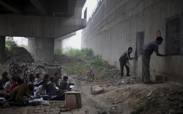 free school under a bridge in india