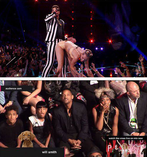 Even the Smith's dog does not approve of Miley Cyrus.