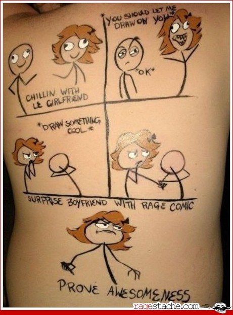 rage comic tattoo - You Should Let Me Draw On you Chillin With Le Girlfriend Draw Something Cool Surprise Boyfriend With Rage Comic Prove Awesomeness ragestache.com