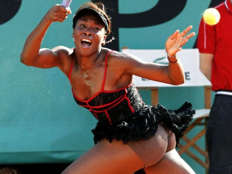 Serena's fashion choice...is a little odd. Maybe it was strategically meant to distract her opponent?