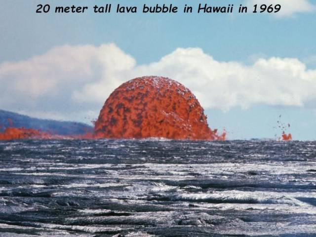 funny lava dome - 20 meter tall lava bubble in Hawaii in 1969