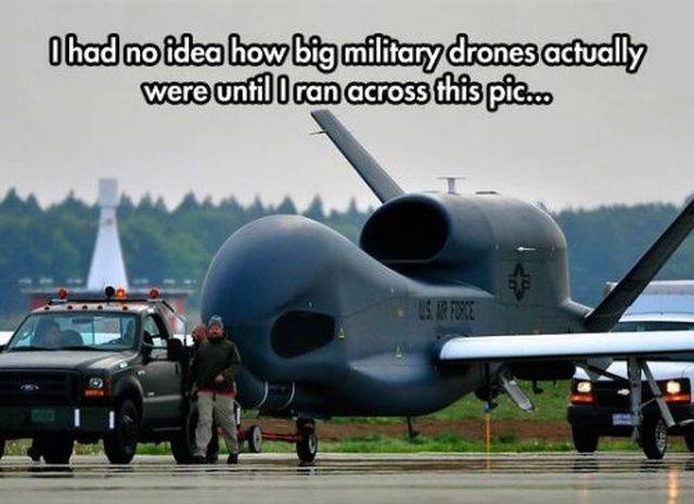 big military drones - Ohad no idea how big military drones actually were until Iran across this pic...
