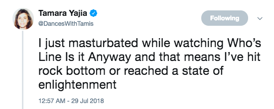 diagram - Tamara Yajia Tamis ing I just masturbated while watching Who's Line Is it Anyway and that means I've hit rock bottom or reached a state of enlightenment