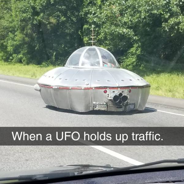 car - When a Ufo holds up traffic.
