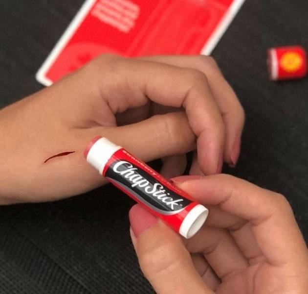 chapstick on small cuts can stop the bleeding