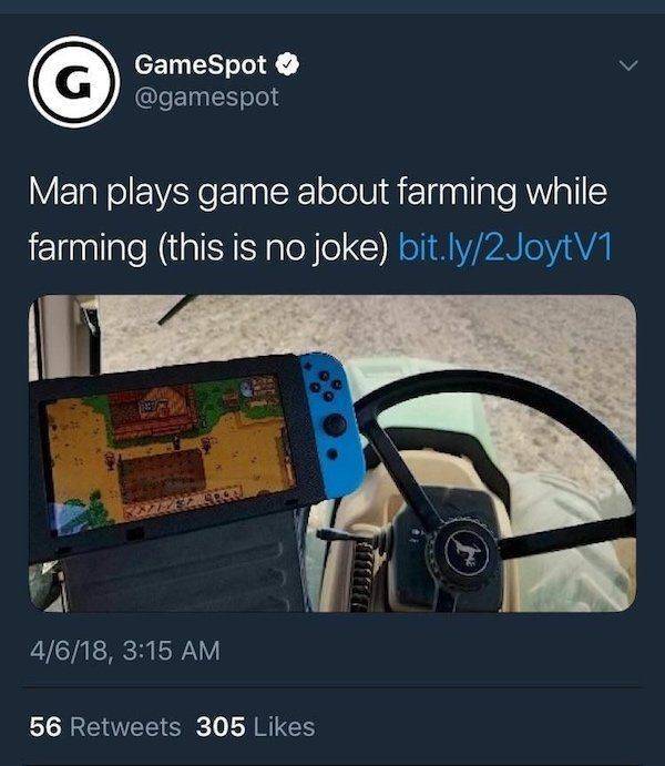 Stardew Valley - GameSpot Man plays game about farming while farming this is no joke bit.ly2JoytV1 4618, 56 305