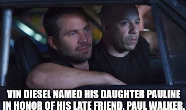 vin diesel paul walker - Vin Diesel Named His Daughter Pauline In Honor Of His Late Friend, Paul Walker.