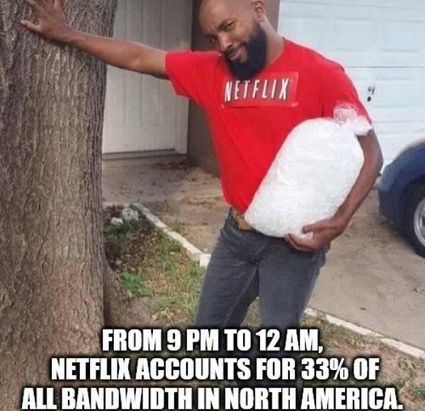 funny meme costumes - Netflix From 9 Pm To 12 Am, Netflix Accounts For 33% Of All Bandwidth In North America.