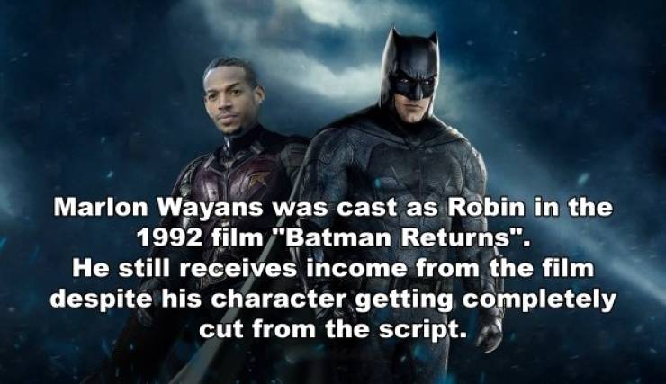 canadian tire centre - Marlon Wayans was cast as Robin in the 1992 film "Batman Returns". He still receives income from the film despite his character getting completely cut from the script.