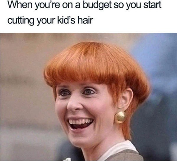 miranda hobbes - When you're on a budget so you start cutting your kid's hair