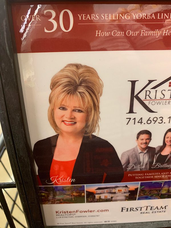 Hairstyle - 30" Years Selling Yorba Lini How Can Our Family He Rist Fowler 714.693.1 Briling Putting Families And I Together Since 198 Kristen Kristen Fowler.com First Team Real Estate Realtors