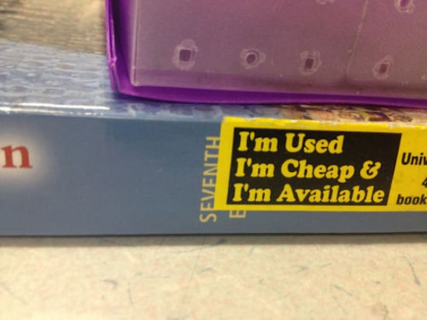 Humour - n Uni Seventh I'm Used I'm Cheap & I'm Available book