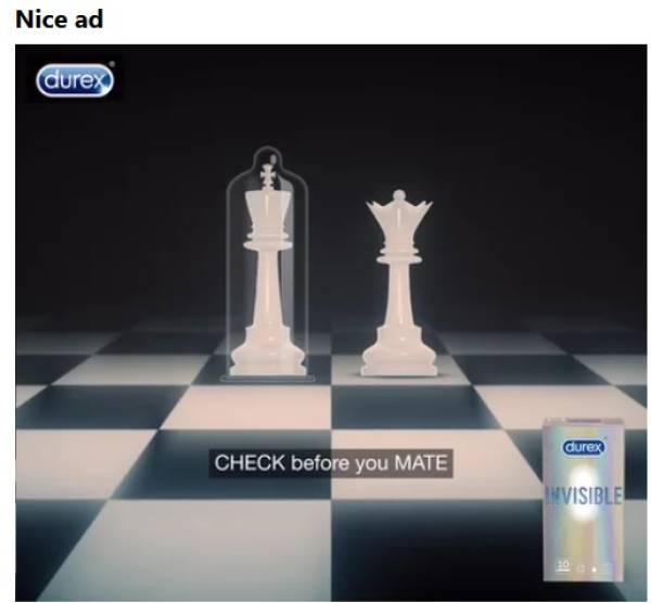 chess - Nice ad durex durex Check before you Mate Invisible