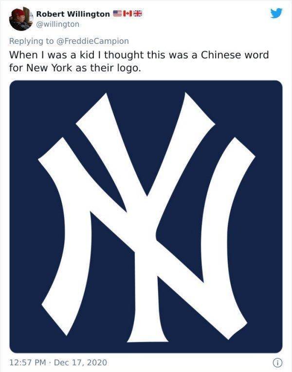 new york yankees colors - Robert Willington Eh When I was a kid I thought this was a Chinese word for New York as their logo. 12.57 Pm.