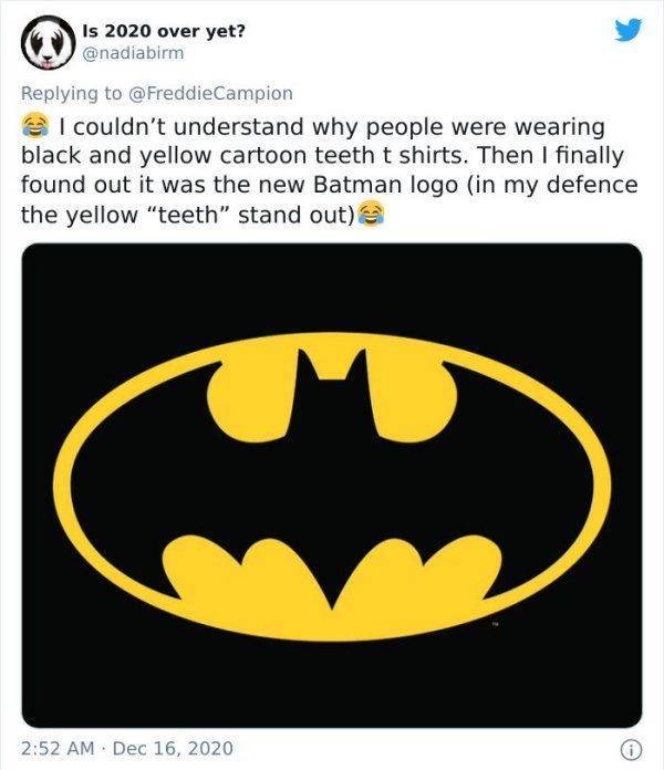 classic batman logo - Is 2020 over yet? Campion I couldn't understand why people were wearing black and yellow cartoon teeth t shirts. Then I finally found out it was the new Batman logo in my defence the yellow "teeth" stand out M