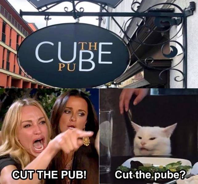smudge christmas meme - Cube Cut The Pub! Cut the.pube?