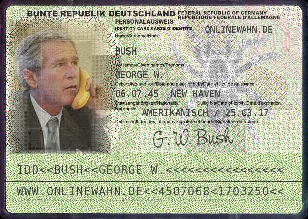 George W. Bush ID Card